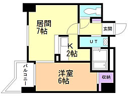 feuillesvertesAj 1LDKの間取図画像
