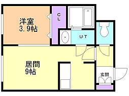 R-FREE厚別 1LDKの間取図画像