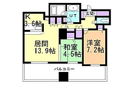 クリオ新札幌壱番館 2LDKの間取図画像