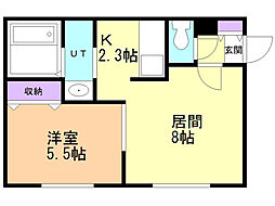 フォレスタ広葉町N 1LDKの間取図画像