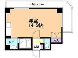 ミリオンコート3 ワンルームの間取図画像