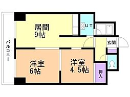 コート大谷地 2LDKの間取図画像