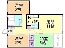 グランメール川下 3LDKの間取図画像