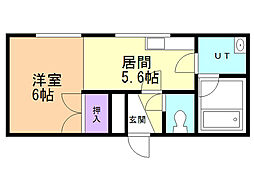 カントリーハイツ 1DKの間取図画像