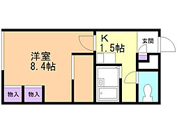 レオパレスエスペーロ 1Kの間取図画像