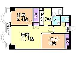 ガーデンハイツひばりが丘 2LDKの間取図画像