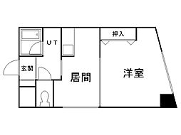 メゾンドシャンブル 1DKの間取図画像