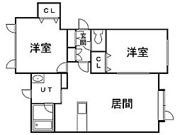ヴィクトリアン・ハウス 2LDKの間取図画像