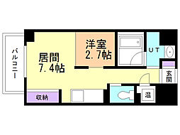 パークヒル厚別 1DKの間取図画像