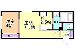 札幌市営東西線 南郷18丁目駅 徒歩6分の賃貸マンション 3階1LDKの間取り