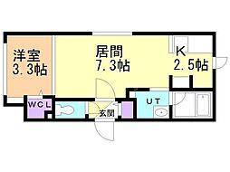 RENOAOYACHI 1LDKの間取図画像