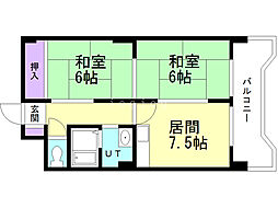 第20松井ビル 2DKの間取図画像