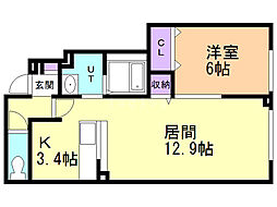 プリマヴェーラ2 1LDKの間取図画像