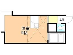ラフィーネ厚別 ワンルームの間取図画像