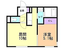 メゾンB&M 1LDKの間取図画像