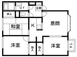 グレースパーク厚別北D 3LDKの間取図画像