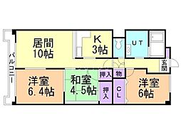 パレスニーノ北広島 3LDKの間取図画像