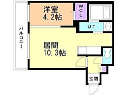 フォレスタ月寒東 1LDKの間取図画像
