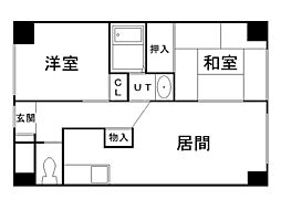 アクティブプラザ厚別東 2LDKの間取図画像