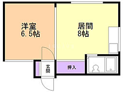 ハイツひばり.A 1LDKの間取図画像