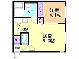 TOWA北広島 1LDKの間取図画像