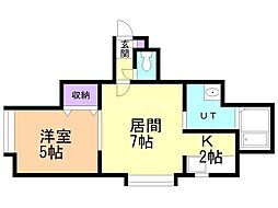 クレアハイム 1LDKの間取図画像