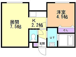 ロワンモンティーニュ 1LDKの間取図画像