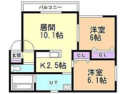 パークレジデンス森林公園 2LDKの間取図画像