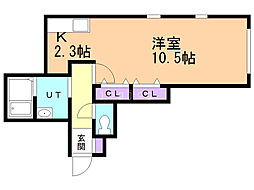 プレシャス23番館 1Kの間取図画像