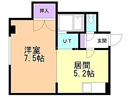 メゾンド厚別 1DKの間取図画像