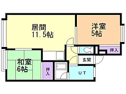 ライブフラッツ 2LDKの間取図画像