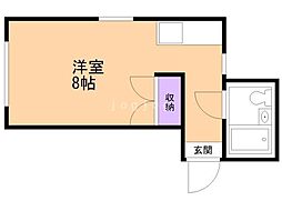 エスポアール白石 ワンルームの間取図画像