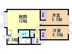 ウエストコート2 2LDKの間取図画像