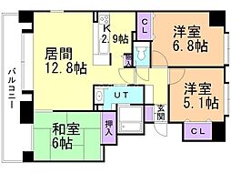 ロピア新さっぽろ 3LDKの間取図画像