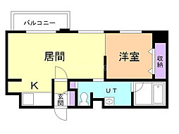 LEE厚別中央 1LDKの間取図画像