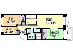 ひばりが丘パーク・マンション3 3LDKの間取図画像