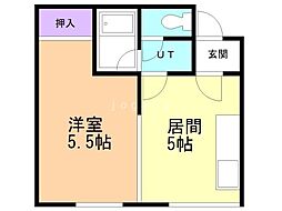 イーストホープ 1DKの間取図画像