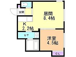 PermanentArkBless北広島 1LDKの間取図画像