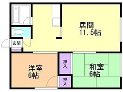 第7佐藤マンション 2LDKの間取図画像