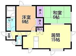 スターハイツC 2LDKの間取図画像