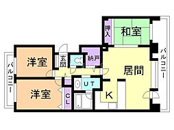 ロイヤルコート大谷地ステーション 3LDKの間取図画像