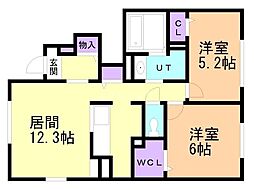 ニュー青雲2 2LDKの間取図画像