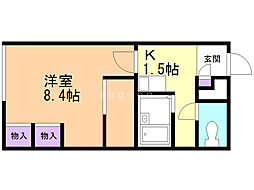 レオパレスエスペーロ 1Kの間取図画像