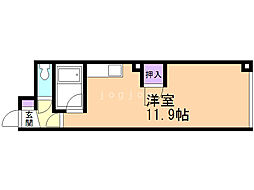 札幌市営南北線 平岸駅 徒歩8分の賃貸マンション 3階ワンルームの間取り