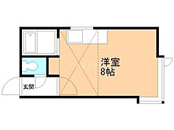 エクセレント澄川 3階ワンルームの間取り