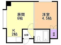 フォーサイト平岸 1DKの間取図画像