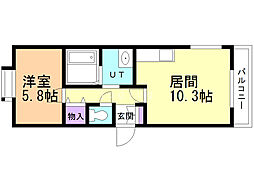 Ｅａｓｔ　Ｍｏｏｎ　4．16 4階1LDKの間取り