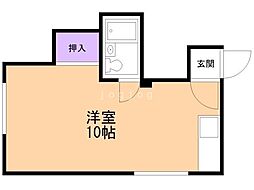 サンホームMSシャルマン平岡 ワンルームの間取図画像