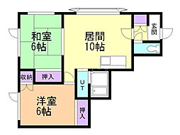 レジデンス平岸312 2LDKの間取図画像