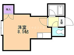 エミネンスほしの 3階1Kの間取り